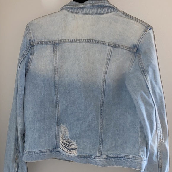 light wash distressed jean jacket - Picture 2 of 3